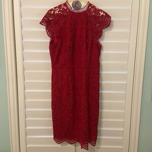 Elegant Red Lace Dress